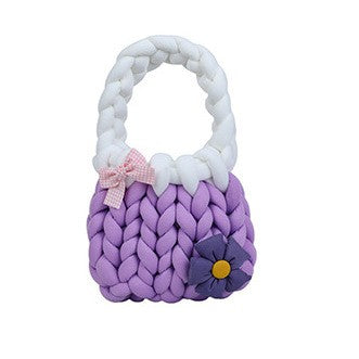 DIY Crochet Handbag Kit for Beginners – Handmade Tote Bag Craft Kit with Soft Yarn, Complete Materials & Video Tutorial