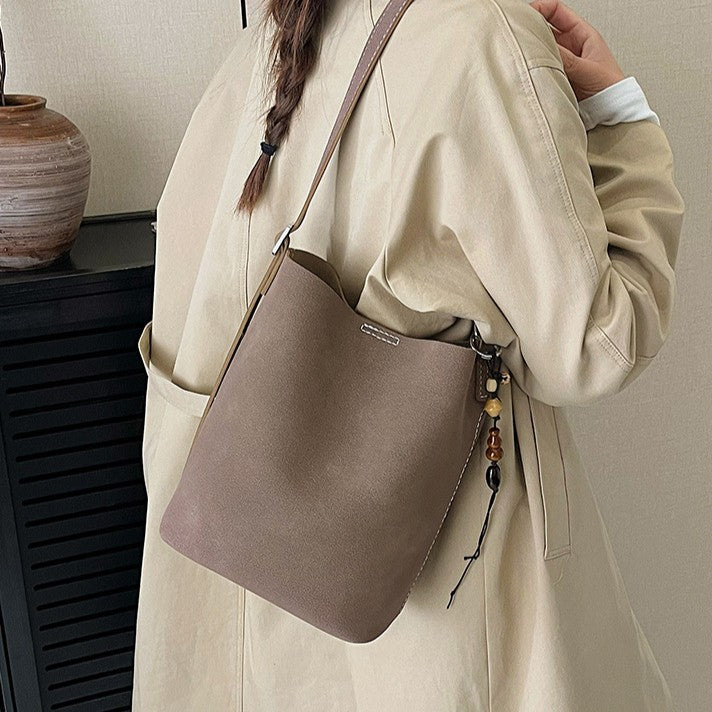 DIY Suede Shoulder Bag Kit for Beginners | Handmade Crossbody Tote Bag Sewing Craft Set with Video Tutorial