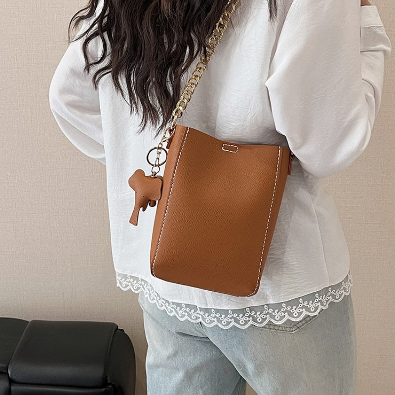 DIY PU Leather Shoulder Bag Kit for Beginners – Handmade Crossbody Purse Sewing Kit with Pre-Cut Leather & Video Tutorial