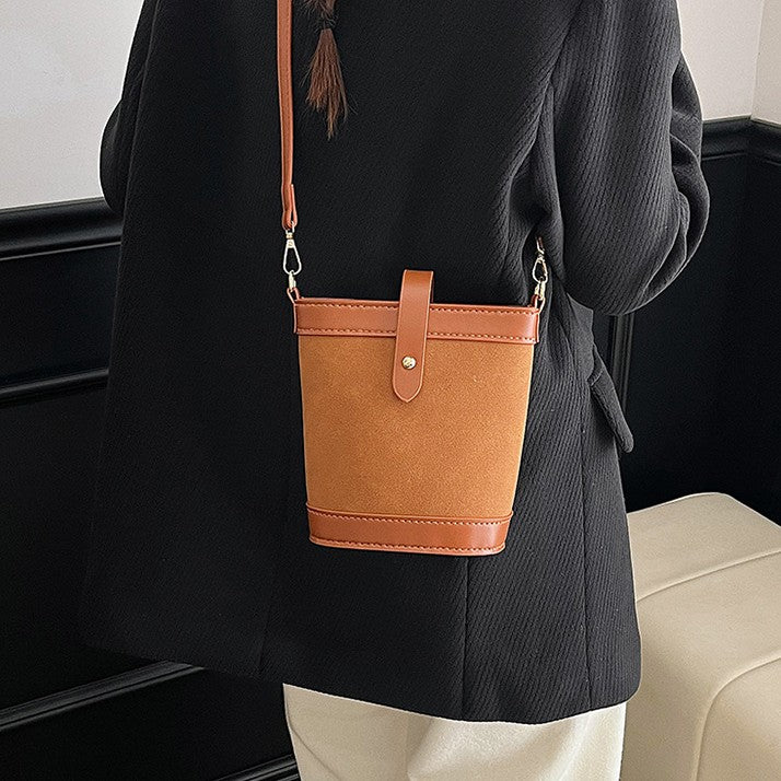 DIY Matte Leather Shoulder Bag Kit for Beginners – Handmade Crossbody Bag Sewing Kit with Pre-Cut Materials & Video Tutorial