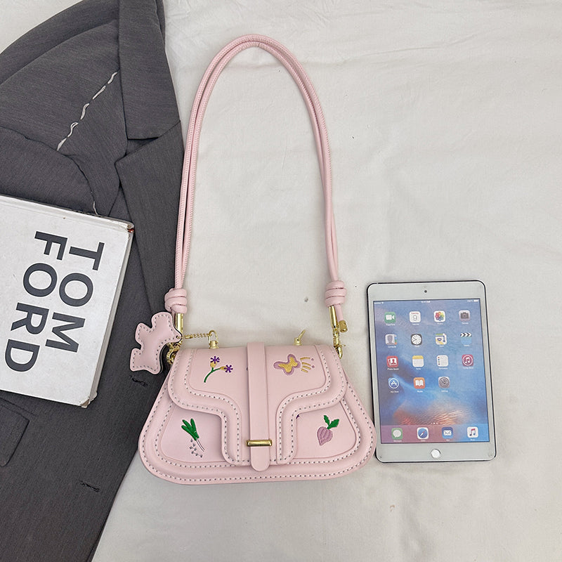 DIY PU Leather Shoulder Bag Kit for Beginners – Handmade Crossbody Purse Sewing Kit with Pre-Cut Materials & Video Tutorial
