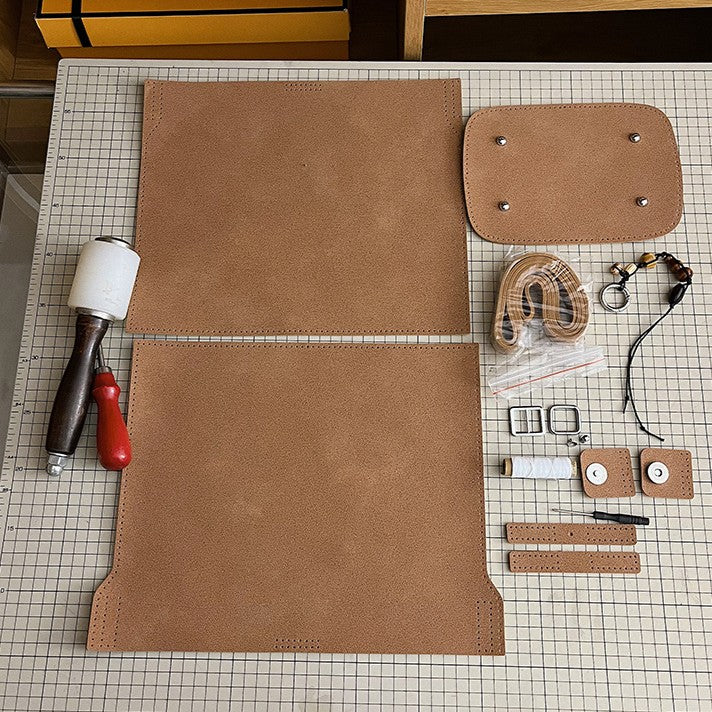 DIY Suede Shoulder Bag Kit for Beginners | Handmade Crossbody Tote Bag Sewing Craft Set with Video Tutorial