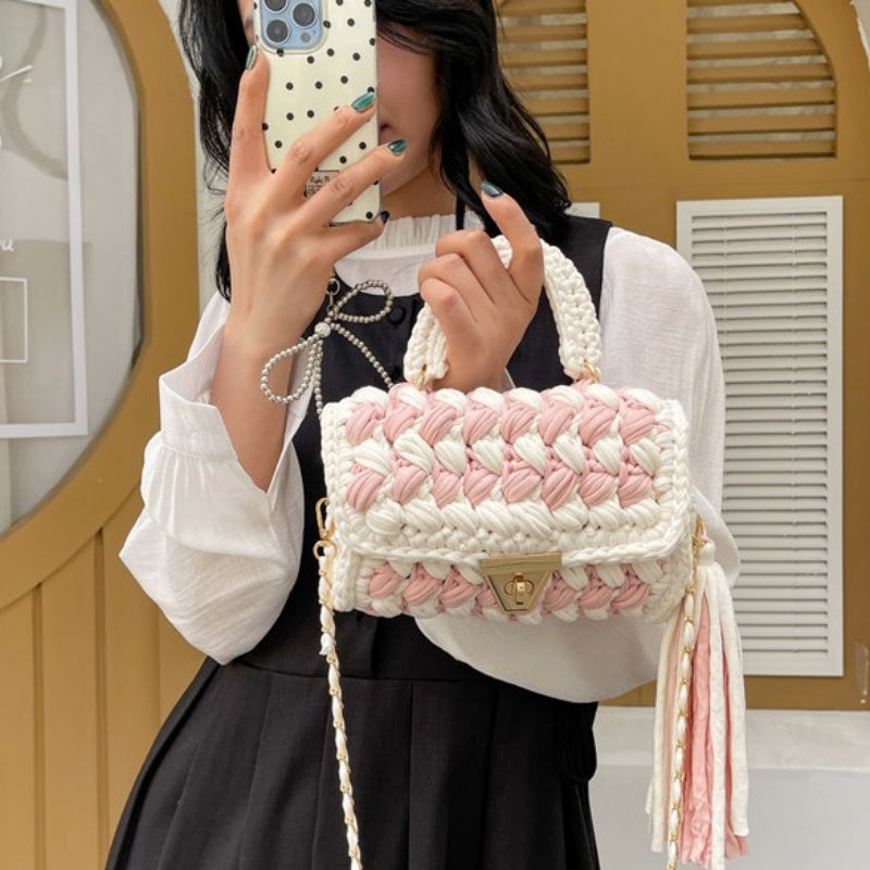 DIY Cotton Shoulder Bag Kit for Beginners | Handmade Crossbody Tote Bag Sewing Craft Set with Video Tutorial