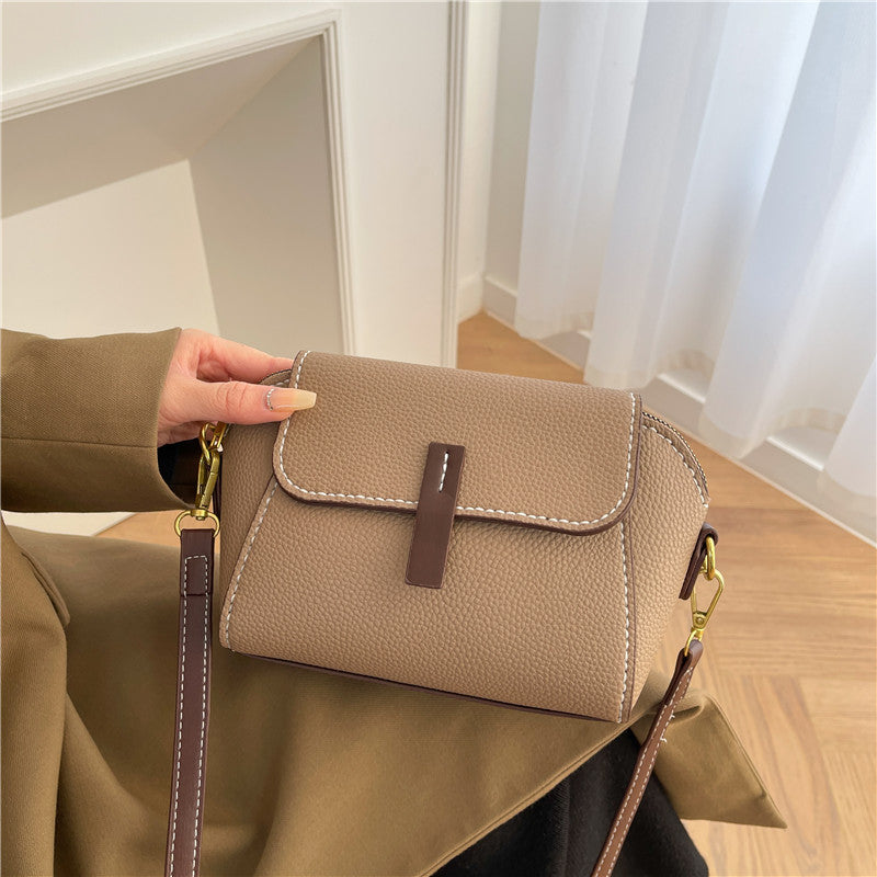 DIY PU Leather Shoulder Bag Kit for Beginners – Handmade Crossbody Purse Sewing Kit with Pre-Cut Materials & Video Tutorial