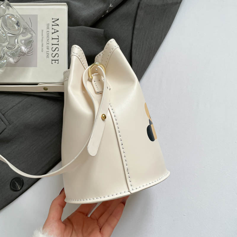 DIY PU Leather Bucket Bag Kit for Beginners – Handmade Crossbody Shoulder Bag Sewing Kit with Pre-Cut Materials & Video Tutorial