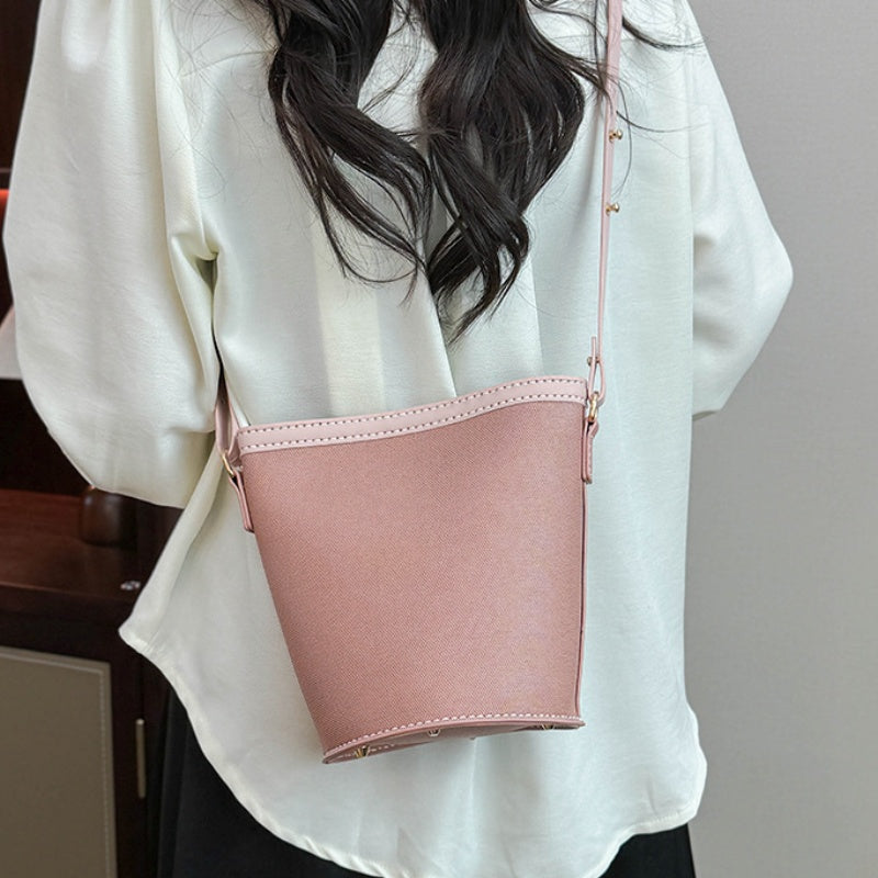 DIY PU Leather Bucket Bag Kit for Beginners – Handmade Shoulder & Crossbody Bag Sewing Kit with Video Tutorial