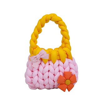 DIY Crochet Handbag Kit for Beginners – Handmade Tote Bag Craft Kit with Soft Yarn, Complete Materials & Video Tutorial