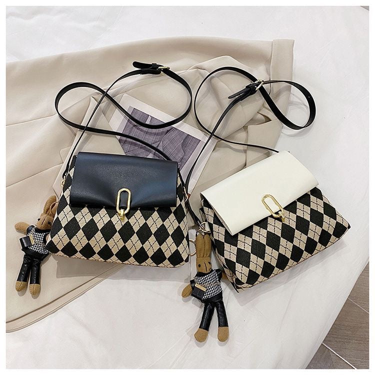DIY Minimalist PU Shoulder Bag Kit – Beginner-Friendly 8-Minute Handmade Craft Set | Pre-Cut Materials | Black & White Crossbody Bag Gift for Women