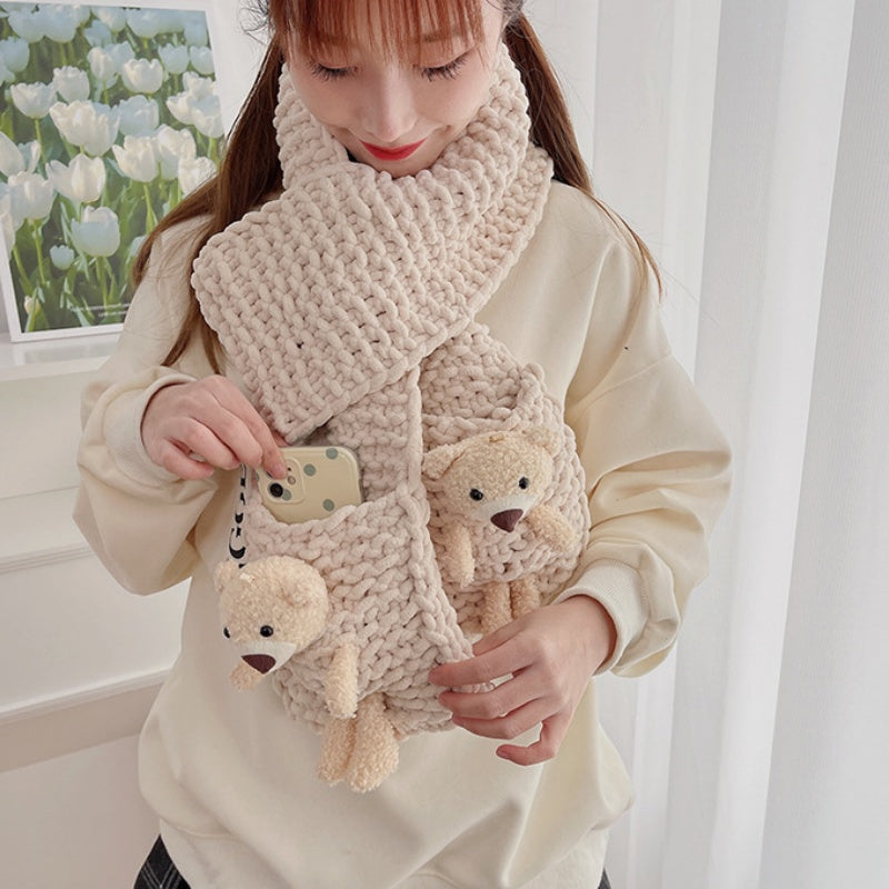 DIY Knitted Scarf Kit for Beginners – Complete Yarn Craft Set with Video Tutorial, Handmade Gift Scarf, Easy Sewing & Weaving Kit