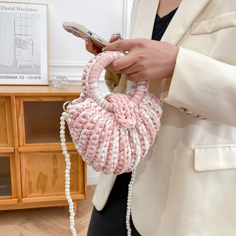 DIY Crochet Shoulder Bag Kit for Beginners – Handmade Yarn Purse Craft Kit with Video Tutorial & Complete Materials