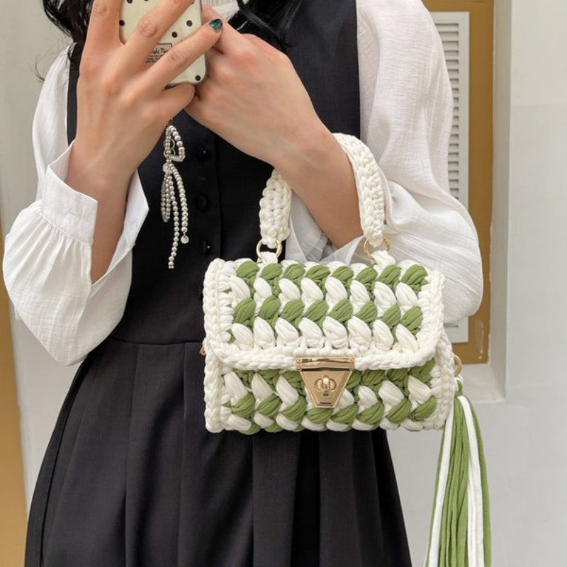 DIY Cotton Shoulder Bag Kit for Beginners | Handmade Crossbody Tote Bag Sewing Craft Set with Video Tutorial