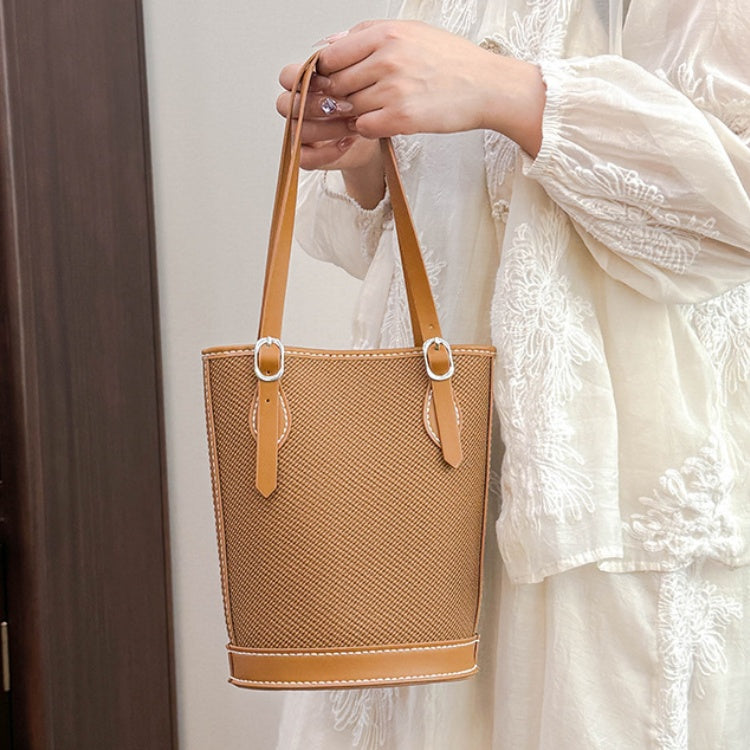 DIY PU Leather Shoulder Bag Kit for Beginners – Handmade Tote Bag Sewing Kit with Pre-Cut Materials & Video Tutorial
