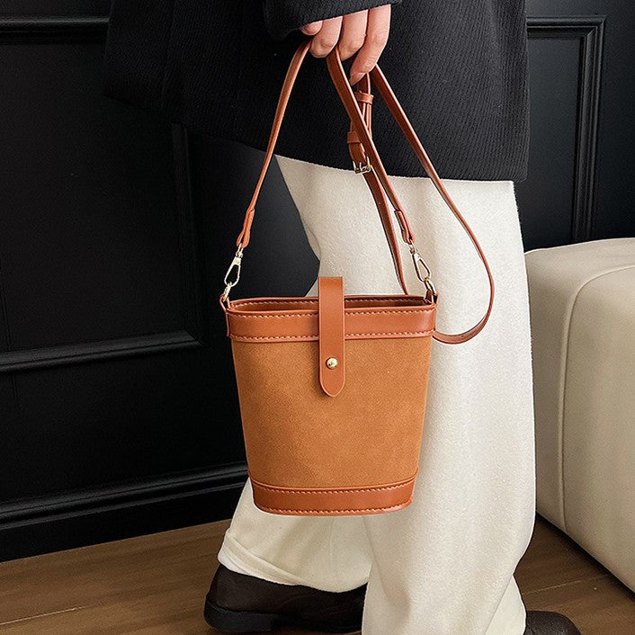 DIY Matte Leather Shoulder Bag Kit for Beginners – Handmade Crossbody Bag Sewing Kit with Pre-Cut Materials & Video Tutorial