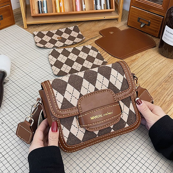 DIY PU Leather Shoulder Bag Kit for Beginners – Pre-Cut & Pre-Punched Crossbody Purse with Video Tutorial