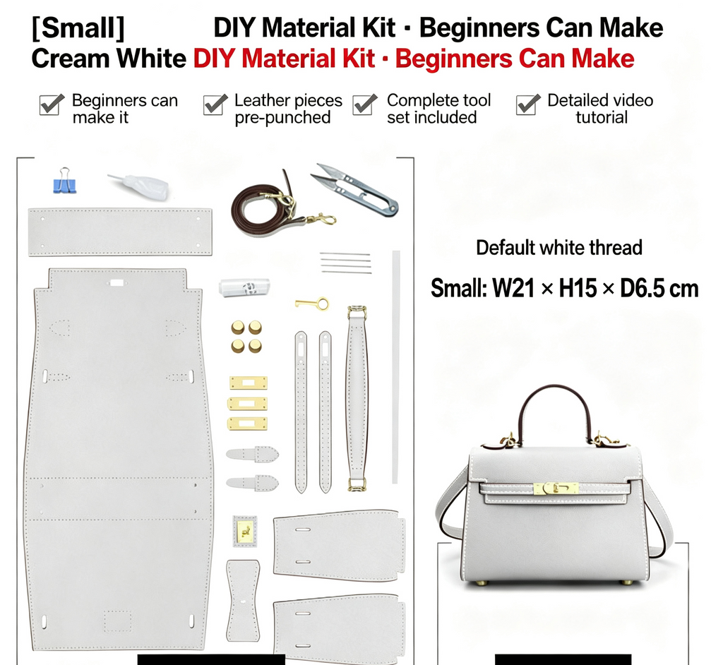 DIY Leather Shoulder Bag Kit – Beginner Crossbody & Handbag Making Kit