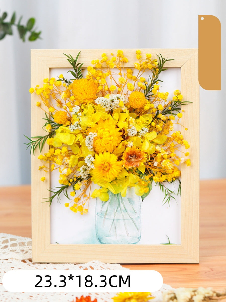 DIY Dried Flower Photo Frame Kit | Natural Preserved Flower Craft Set with Wooden Frame | Handmade Home Decor & Gift for Mother’s Day