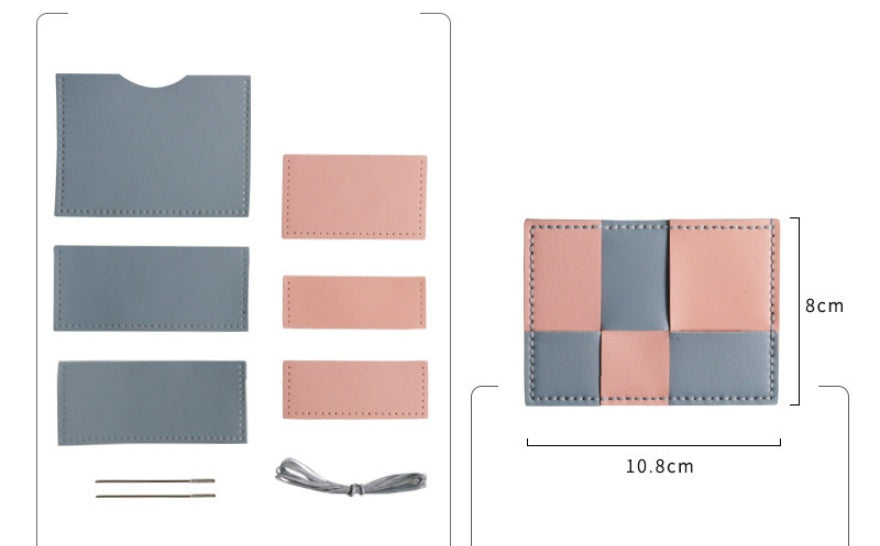 DIY Leather Card Holder Kit for Beginners | Handmade Cowhide Wallet Sewing Kit with Video Tutorial | DIY Gift Craft Set