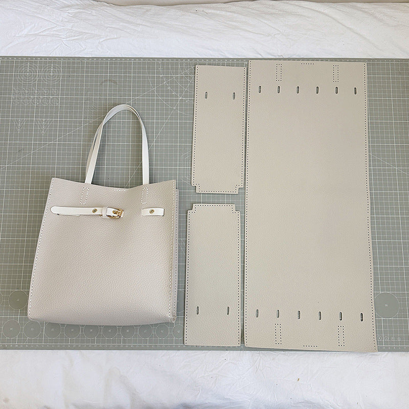 DIY Leather Shoulder Bag Kit for Beginners | Handmade PU Leather Tote Bag Sewing Craft Set with Video Tutorial Gift for Her