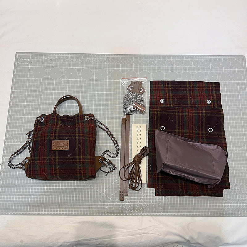 DIY Wool Felt Tote Bag Kit for Beginners – Handmade Shoulder Backpack Purse Craft Kit with Video Tutorial & Complete Materials