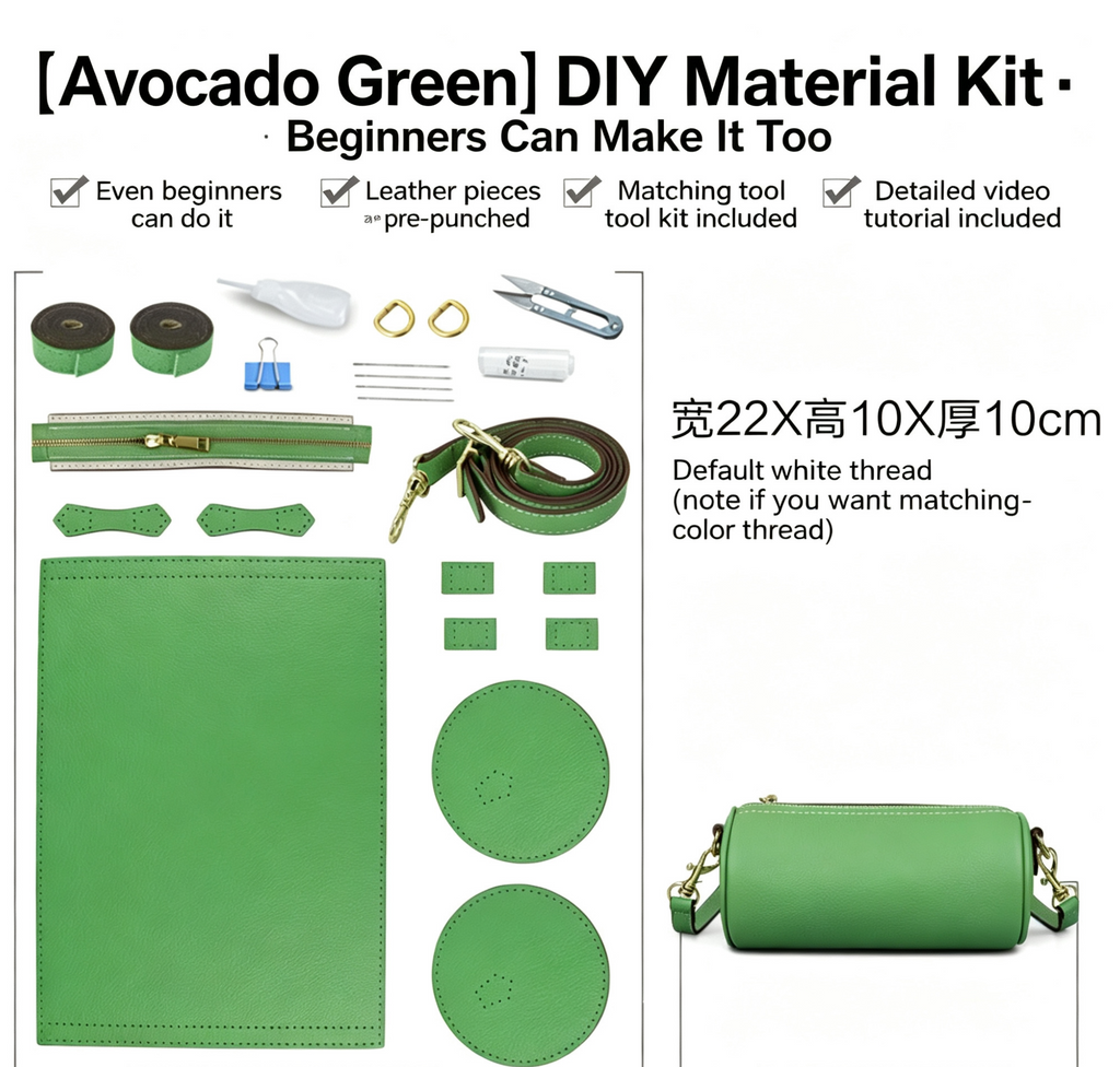 DIY Leather Crossbody Bag Kit for Beginners – Handmade Shoulder Bag Sewing Kit