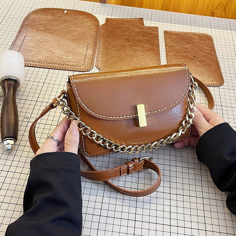 DIY PU Leather Crossbody Bag Kit – Handmade Mini Shoulder Bag Craft Kit for Beginners with Video Tutorial (Top Handle Purse)