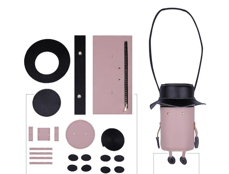 DIY Leather Shoulder Bag Kit for Beginners – Handmade Cowhide Crossbody Bag Sewing Craft Set with Video Tutorial