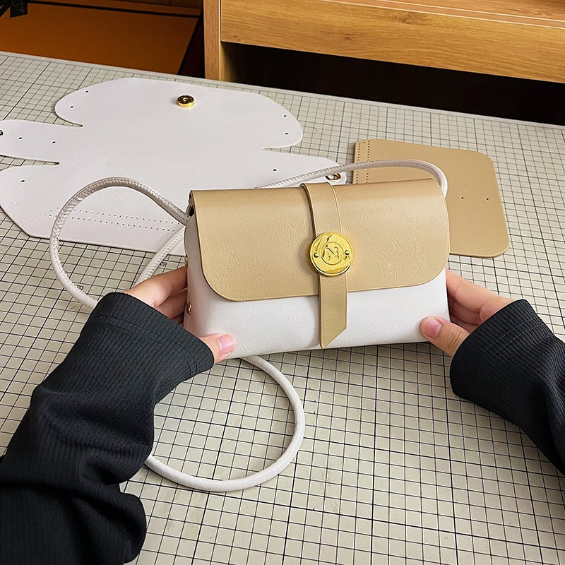 DIY PU Leather Crossbody Bag Kit for Beginners – Pre-Cut Purse Sewing Craft Kit with Video Tutorial, Handmade Shoulder Bag Gift for Women