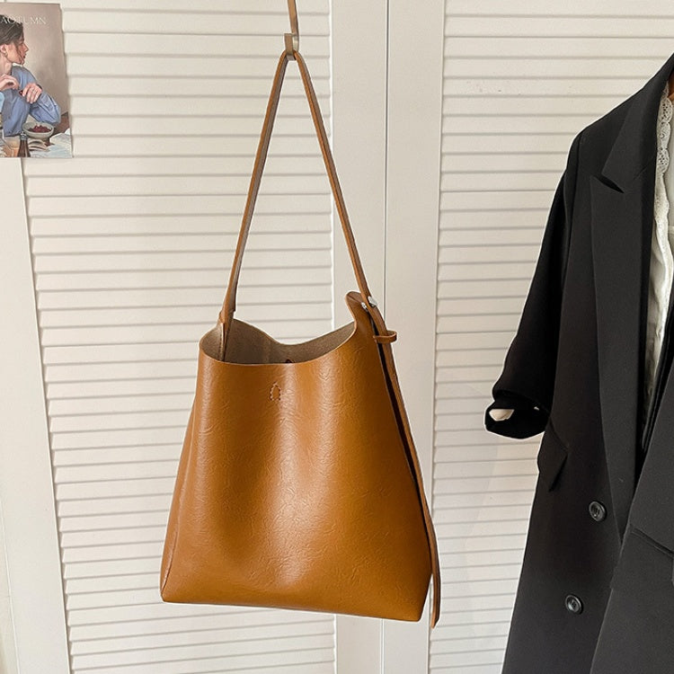 DIY PU Leather Shoulder Bag Sewing Kit for Beginners – Handmade Tote Bag Craft Set with Pre-Cut Materials & Video Tutorial