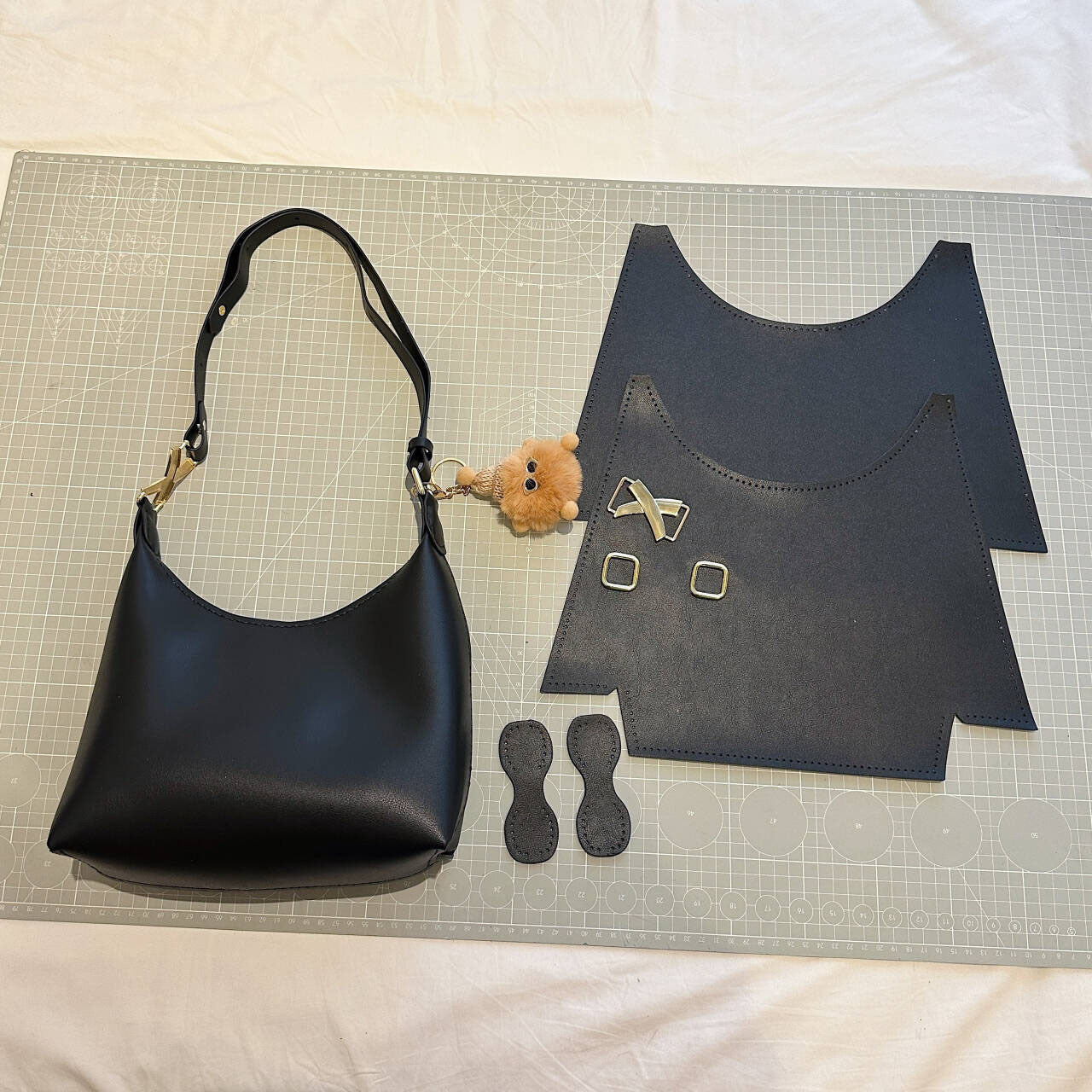 DIY PU Leather Tote Bag Kit for Beginners – Handmade Shoulder & Crossbody Bag Craft Set with Video Tutorial