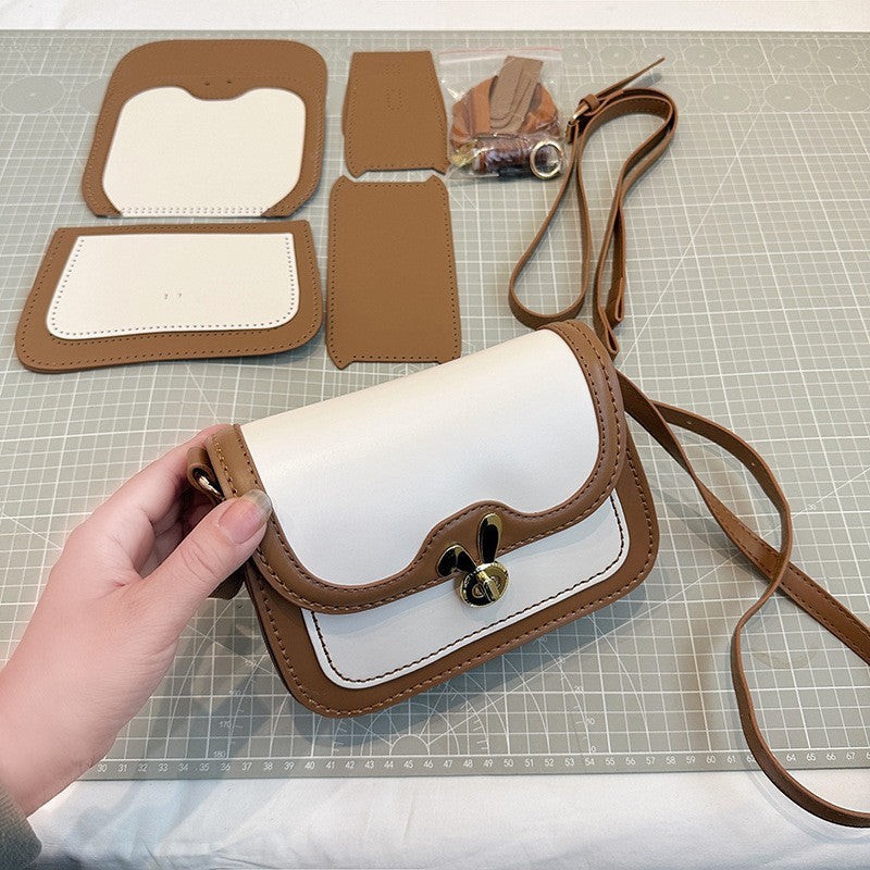 DIY PU Leather Handbag Kit – Beginner-Friendly Lightweight Handmade Tote Bag Craft Set with Video Tutorial (Crossbody / Shoulder / Hand Carry)