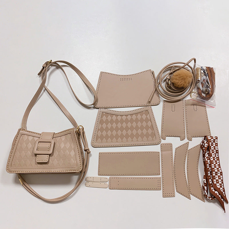 DIY PU Handbag Kit – Beginner-Friendly 8-Minute Craft Set | Pre-Cut Materials | Adjustable Strap Tote & Crossbody Bag for Women