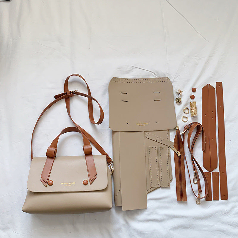 DIY Handmade PU Leather Handbag Kit – Beginner-Friendly Sewing Set with Pre-Cut Materials & Video Tutorial | Adjustable Shoulder & Crossbody Bag