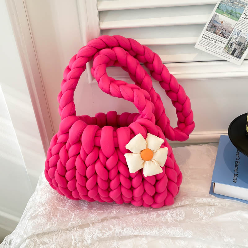 DIY Crochet Shoulder Bag Kit for Beginners – Handmade Yarn Crossbody Purse Craft Set with Tools & Video Tutorial