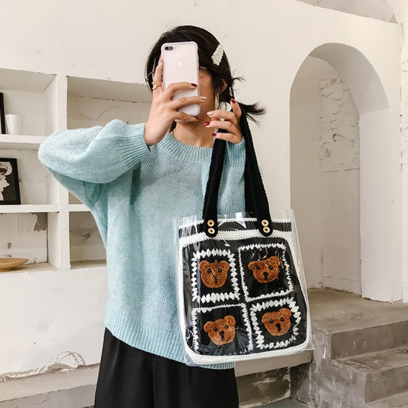 DIY PVC & Nylon Shoulder Bag Kit for Beginners – Handmade Tote Bag with Video Tutorial and Complete Materials