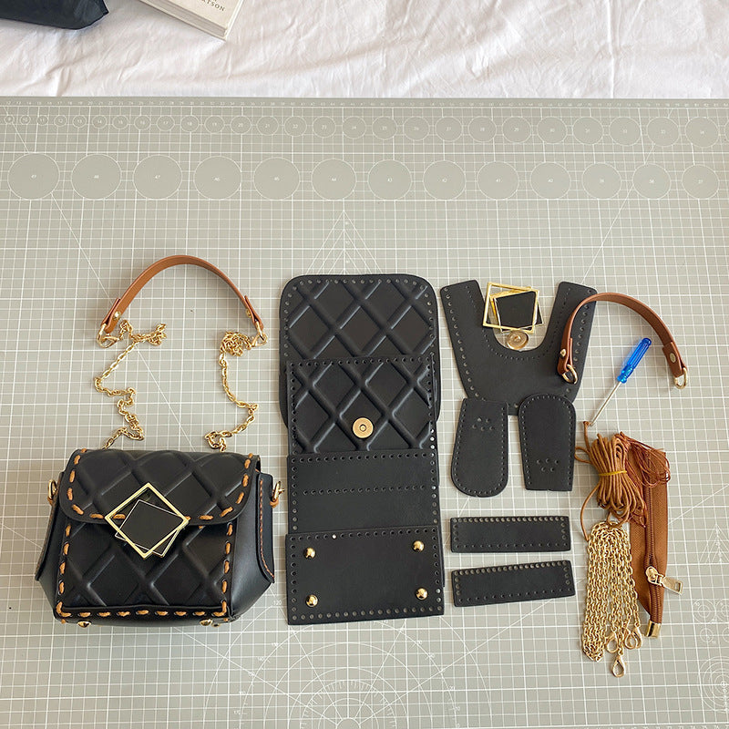 DIY Handmade PU Leather Shoulder Bag Kit – Beginner-Friendly Craft Set with Pre-Cut Materials & Video Tutorial (8-Min Easy Assembly)