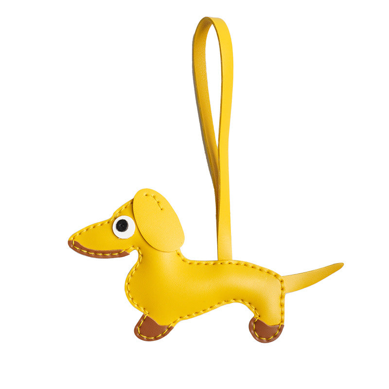 DIY Leather Dachshund Keychain Kit – Handmade Cute Dog Charm Craft Set for Beginners (PU Leather)