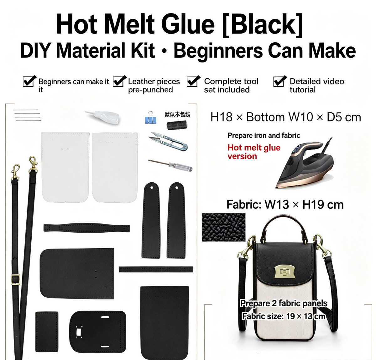DIY Leather Phone Bag Kit – Beginner Crossbody & Shoulder Bag Making Kit