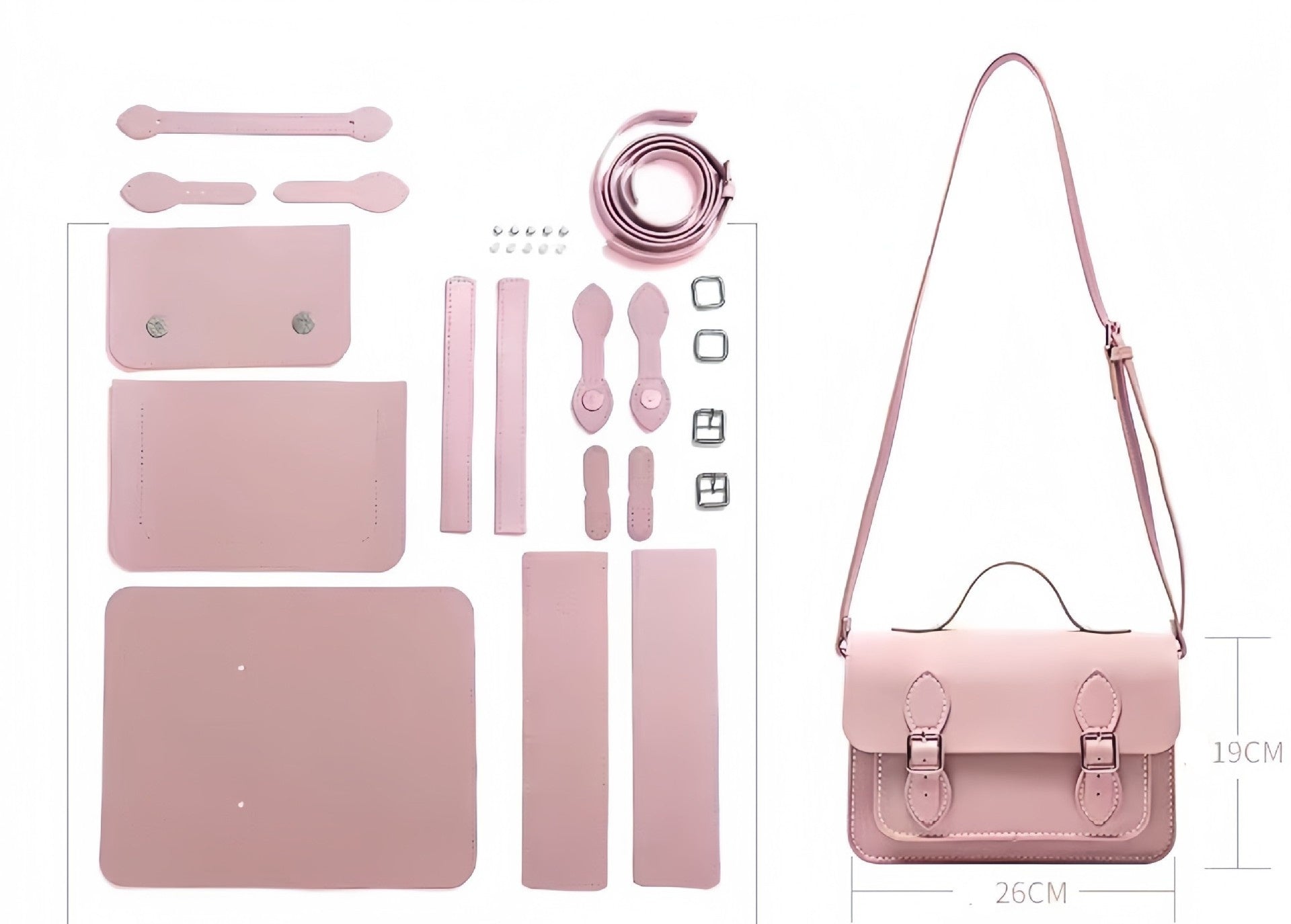 DIY PU Leather Handbag Kit – Handmade Shoulder & Crossbody Bag Craft Kit for Beginners with Video Tutorial (Multi-Color Fashion Tote)