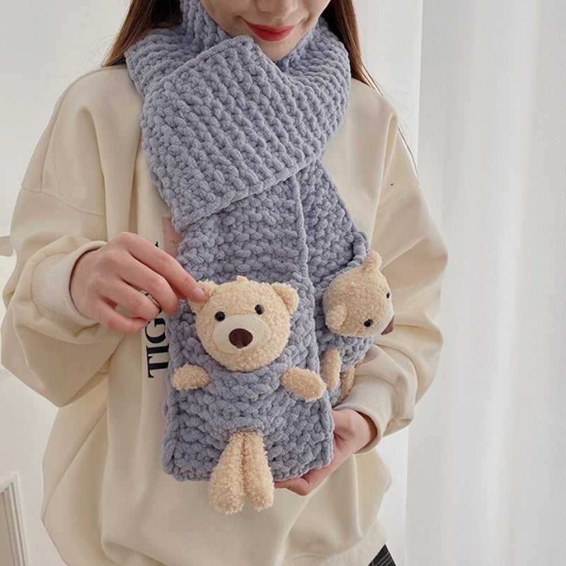 DIY Knitted Scarf Kit for Beginners – Complete Yarn Craft Set with Video Tutorial, Handmade Gift Scarf, Easy Sewing & Weaving Kit