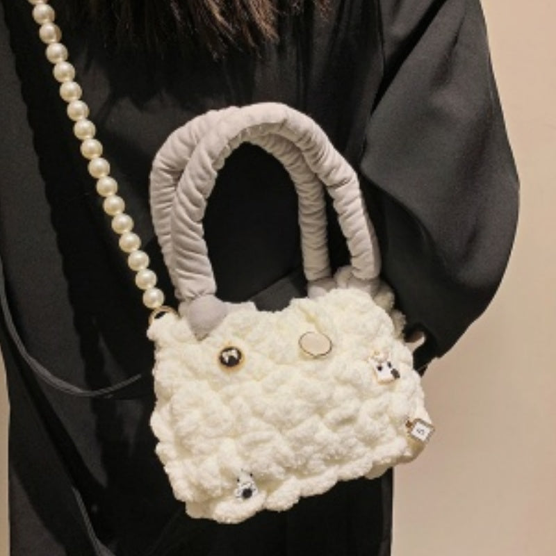 DIY Crochet Shoulder Bag Kit for Beginners – Handmade Cotton Yarn Crossbody Tote Bag Craft Kit with Video Tutorial