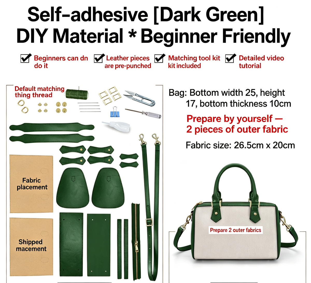 DIY Leather Shoulder Bag Kit for Beginners – Handmade Crossbody Bag Making Kit