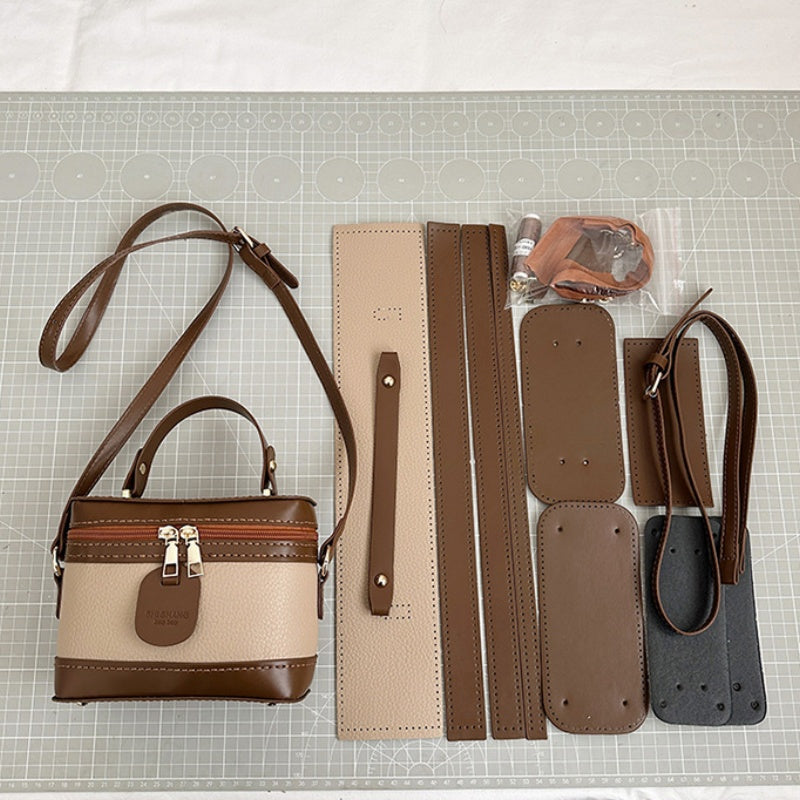 DIY PU Leather Mini Tote Bag Kit – Handmade Crossbody & Shoulder Handbag Craft Kit for Beginners with Video Tutorial