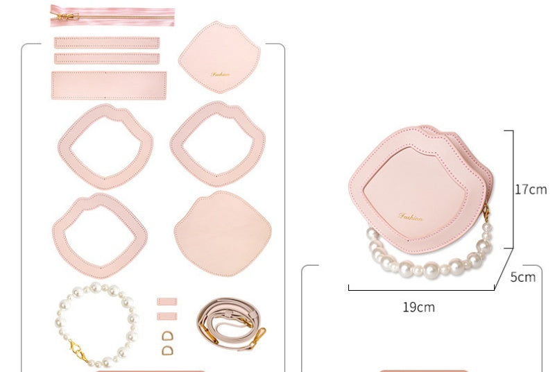 DIY Handmade Leather Handbag Kit – Beginner Craft Set with Pre-Cut Genuine Leather & Video Tutorial | Top Handle / Crossbody / Shoulder Bag
