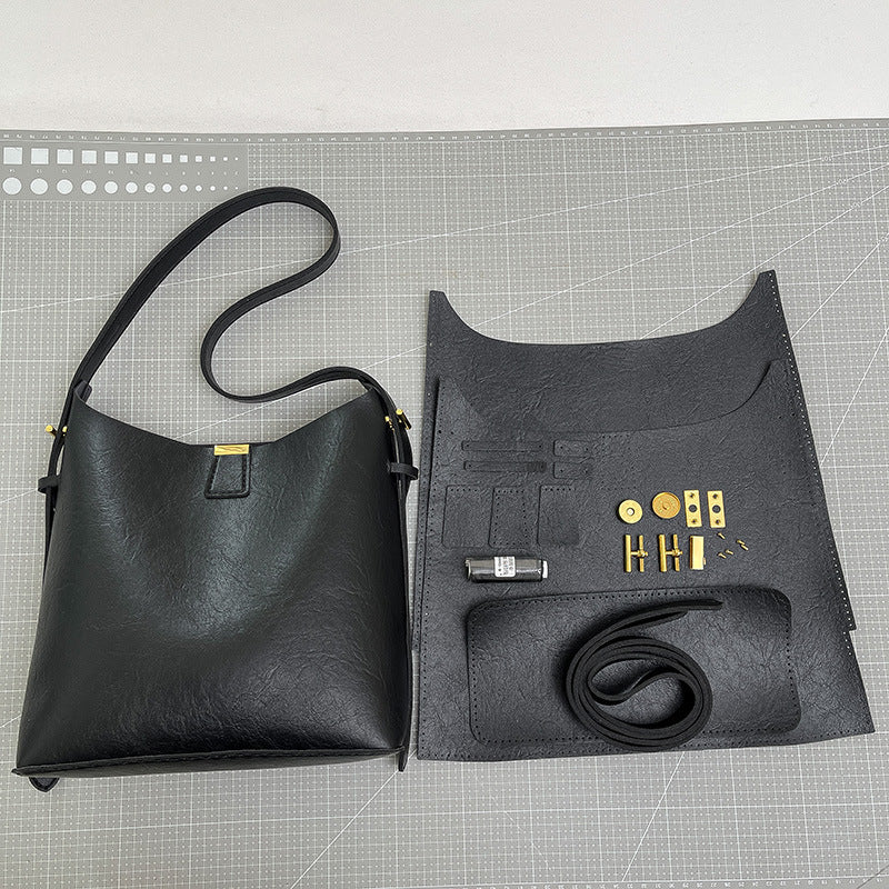 DIY PU Leather Shoulder Bag Kit – Beginner-Friendly Handmade Crossbody Bag Set with Pre-Cut Materials & Video Tutorial
