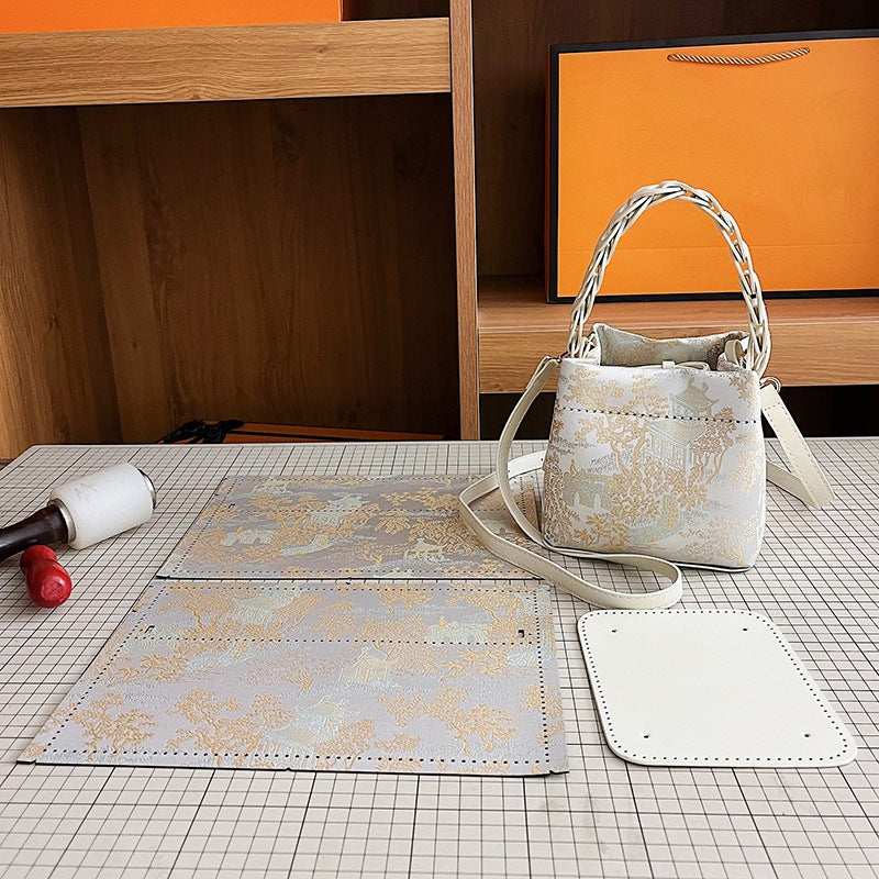 DIY Mini PU Leather Handbag Kit for Beginners – Handmade Crossbody Purse Sewing Kit with Video Tutorial & Complete Materials