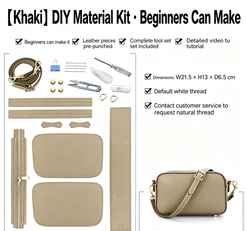 DIY Leather Crossbody Bag Kit – Beginner Handmade Shoulder Bag Making Kit