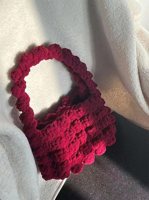 DIY Crochet Tote Bag Kit – Handmade Ice Silk Yarn Handbag Craft Set for Beginners with Video Tutorial