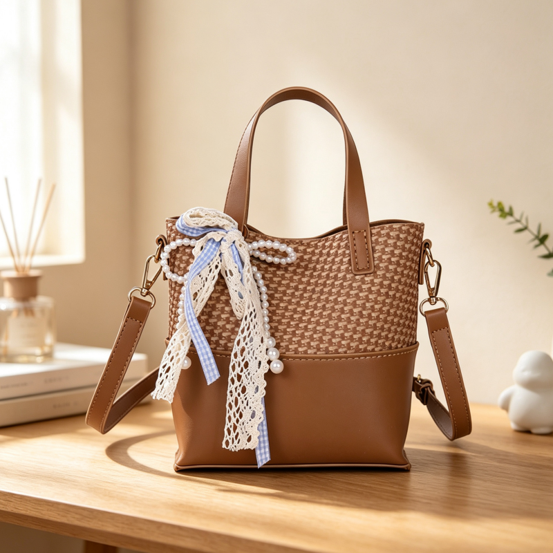 DIY PU Bucket Bag Kit for Beginners – Vintage Crossbody Shoulder Bag Making Kit