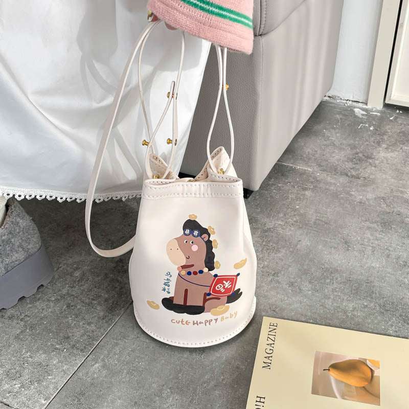 DIY PU Leather Bucket Bag Kit for Beginners – Handmade Crossbody Shoulder Bag Sewing Kit with Pre-Cut Materials & Video Tutorial
