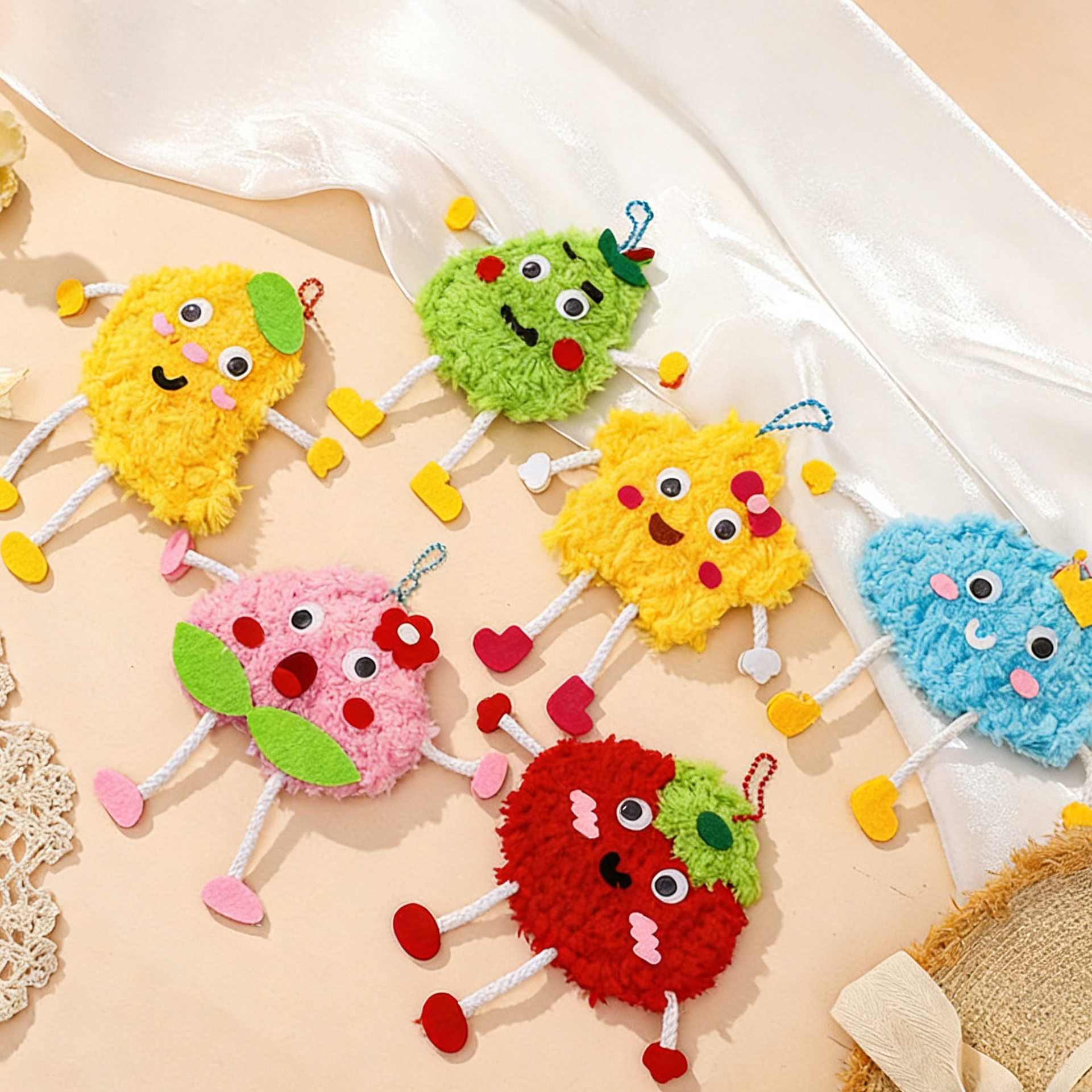 DIY Yarn Hanging Ornament Kit | Kids Educational Craft Set (6 Designs) | Felt & Wool Handmade Pendant Toys for Early Learning & Parent-Child Activity